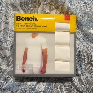 Bench White Men's V-Neck T-Shirt 4 pack